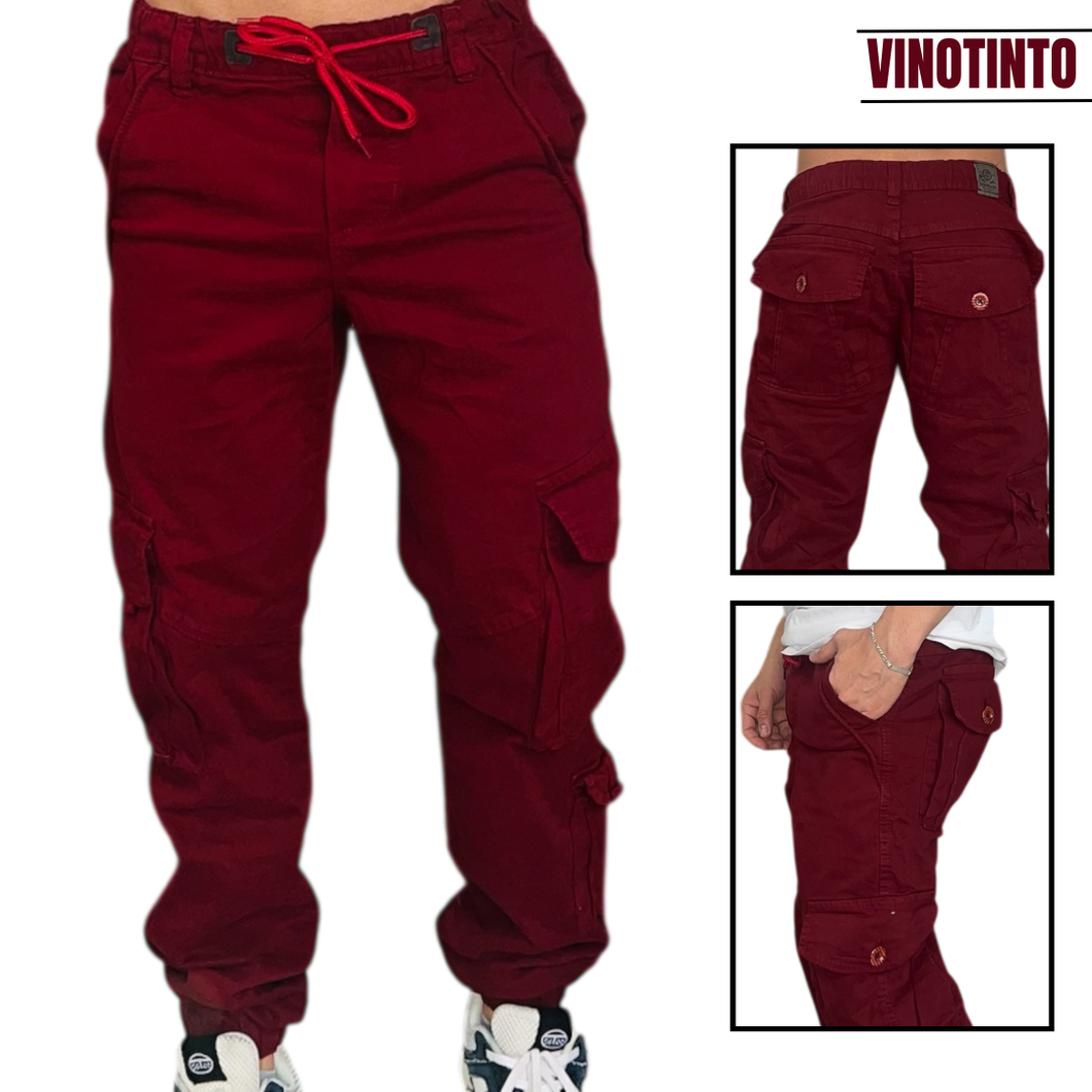 Jogger en dril licrado tipo cargo👖